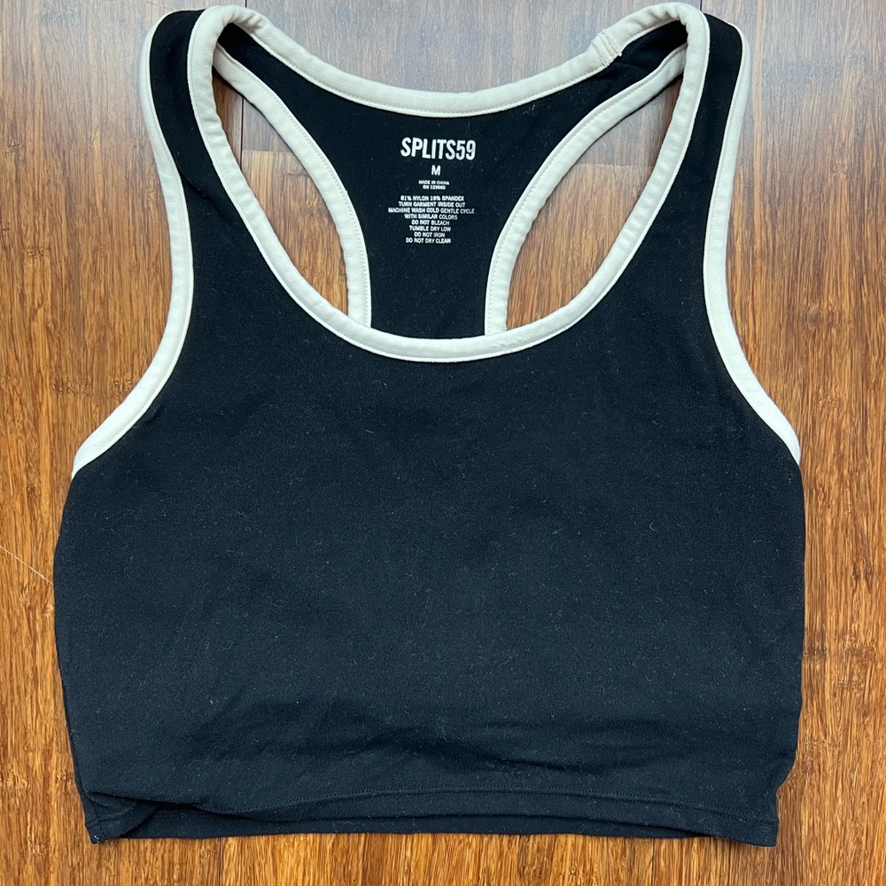 Splits59 Black and White Bra Top